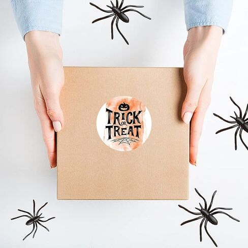 Andaz Press Halloween Stickers 2-Inch Round 120 Count Witch on Broom Labels for Kids & Adults, Paper, Cartoon Style, Single Use, Suitable for Plastic, Glass, Metal Surfaces in Kuwait