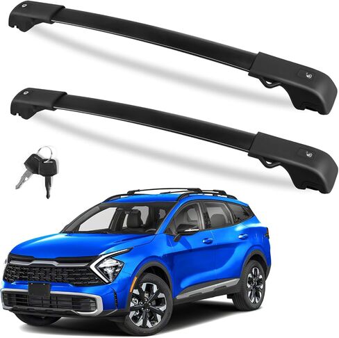 Roof Rack Cross Bars 220lb Compatible with Kia Sportage SX/SX Prestige 2016-2024 (with Flush Rails), Heavy Duty Lockable Aluminum Roof Rails Crossbars Cargo Bars Black Carrier Luggage in Kuwait