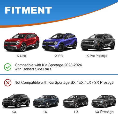 Roof Rack Cross Bars 220lb Compatible with Kia Sportage SX/SX Prestige 2016-2024 (with Flush Rails), Heavy Duty Lockable Aluminum Roof Rails Crossbars Cargo Bars Black Carrier Luggage in Kuwait