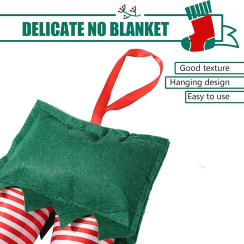 1 PC Car Christmas Elf Legs, 9.84" x 19.29" Creative Santa Legs Trunk Hanging, Fun Christmas Car Exterior Decoration, Suitable for Most Car Trunk Decorations (Green #Stripes) in Saudi Arabia