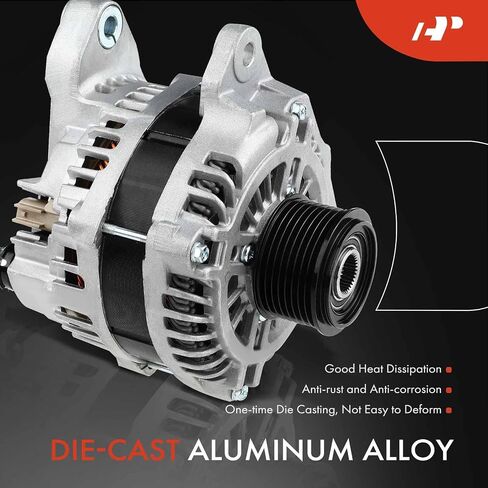 A-Premium Alternator Compatible with Dodge Ram 2500 3500 2010 & Ram 2500 3500 2011-2020, 4500 5500 2011-2018, L6 6.7L, 12V 180A CW 8-Groove Clutch Pulley, Replace# A003TX0381, 04801768AA in Saudi Arabia