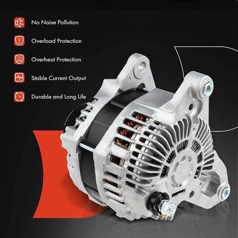 A-Premium Alternator Compatible with Dodge Ram 2500 3500 2010 & Ram 2500 3500 2011-2020, 4500 5500 2011-2018, L6 6.7L, 12V 180A CW 8-Groove Clutch Pulley, Replace# A003TX0381, 04801768AA in Saudi Arabia