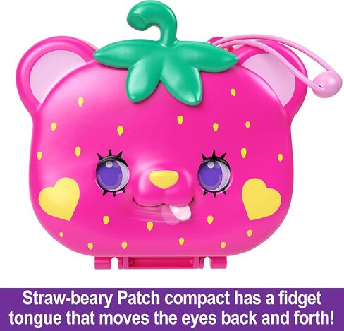 Polly Pocket Dolls and Playset, Travel Toy with Fidget Exterior, Straw-Beary Patch Compact with 12 Accessories in Kuwait