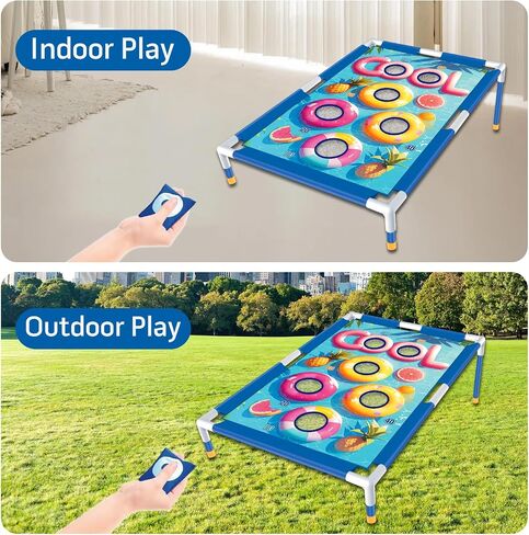 Remit Bean Bag Toss Game, Cornhole Game Set for Kids, Outdoor Toys and Sports Toys, Fun Outside Toys for Yard Play, Outdoor Activities, Sports & Play Toys for Active Kids for Kids 3-8 in Saudi Arabia