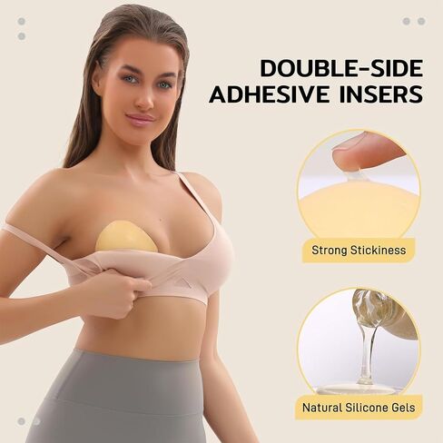Double-Sided Sticky Bra Pads Inserts Invisible Lift Self Adhesive Push Up Sport Bra Cups Inserts for Bikini Swimsuit Dress in Saudi Arabia