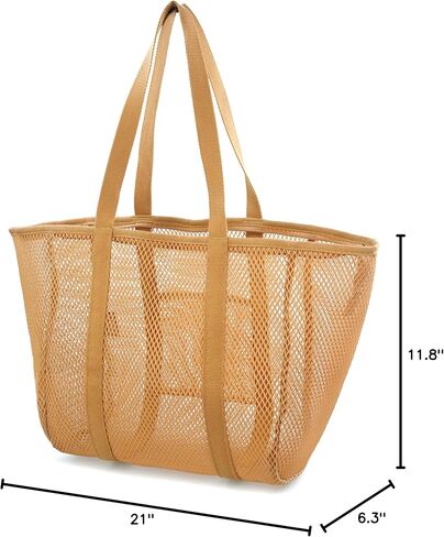 حقيبة شاطئ شبكية مقاومة للرمل من HOXIS مع سحاب وحقائب شاطئ خفيفة الوزن للنساء مع جيب داخلي in Kuwait