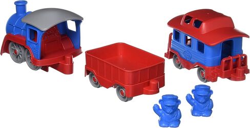 قطار جرين تويز، بلو سي بي - 6 قطع من اللعب التظاهري، المهارات الحركية، مجموعة لعب سيارات للأطفال. خالٍ من البيسفينول والفثالات والكلوريد متعدد الفينيل. آمن للاستخدام في غسالة الأطباق، بلاستيك معاد تدويره، صنع في الولايات المتحدة الأمريكية. in Kuwait