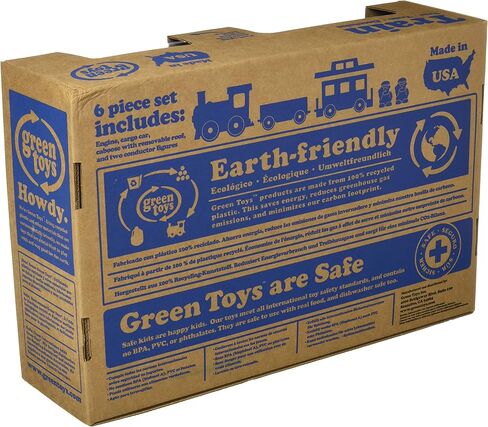 قطار جرين تويز، بلو سي بي - 6 قطع من اللعب التظاهري، المهارات الحركية، مجموعة لعب سيارات للأطفال. خالٍ من البيسفينول والفثالات والكلوريد متعدد الفينيل. آمن للاستخدام في غسالة الأطباق، بلاستيك معاد تدويره، صنع في الولايات المتحدة الأمريكية. in Kuwait