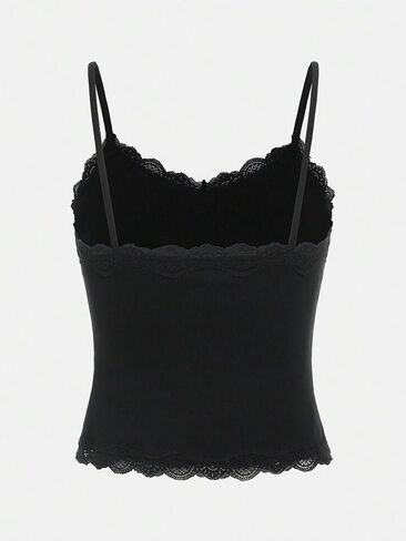 SOLY HUX Girl's Sleeveless Lace Trim Camisoles Spaghetti Strap Ribbed Crop Tank Tops in Saudi Arabia