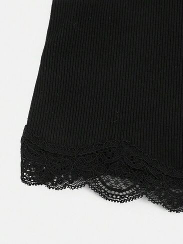 SOLY HUX Girl's Sleeveless Lace Trim Camisoles Spaghetti Strap Ribbed Crop Tank Tops in Saudi Arabia