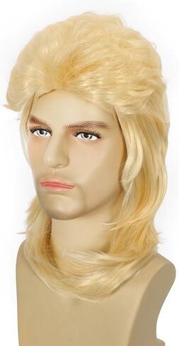 Mullet Wig 80s Men Wig,Punk Rocker Hair Party Daily Halloween Costumes Long Wigs in Saudi Arabia