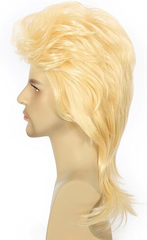 Mullet Wig 80s Men Wig,Punk Rocker Hair Party Daily Halloween Costumes Long Wigs in Saudi Arabia