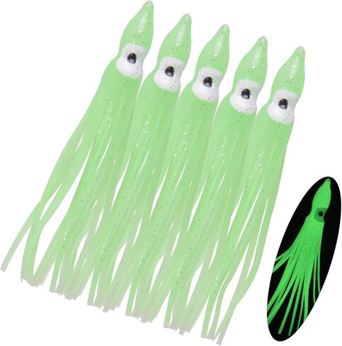 Fishing Squid Skirts Lures Octopus Skirts Trolling Lures Soft Plastic Fishing Tackle Squid Bait for Saltwater Bass Salmon Trout in Kuwait