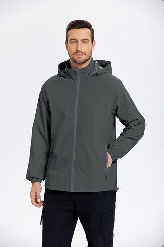 COOFANDY Mens Rain Jacket Waterproof Lightweight Raincoat Packable Rain Shell Jacket With Hood for Golf Hiking Running in Saudi Arabia