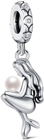 KEQ Beach Charms Shell and starfish Mermaid Dangle Charms for Bracelets Fit Pandora Ocean Bracelets-925 Sterling Silver Tropical Marine Life Charm Hawaii Vacation Summer Travel in Kuwait