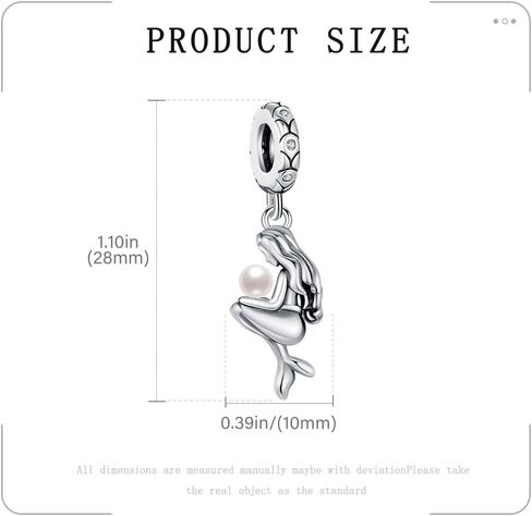 KEQ Beach Charms Shell and starfish Mermaid Dangle Charms for Bracelets Fit Pandora Ocean Bracelets-925 Sterling Silver Tropical Marine Life Charm Hawaii Vacation Summer Travel in Kuwait