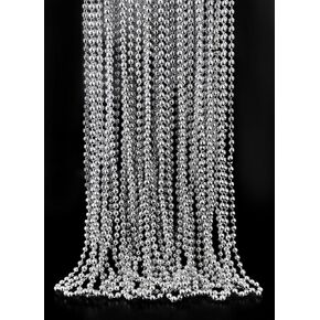24PCS Metallic Colorful Bead Necklace Party Favors, 33" Beaded Necklace Costume Women Men Stuff