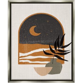 Stupell Industries Lovely Night Sky Desert Moon Scene Through Window Floating Framed Wall Art, Design By JJ Design House LLC