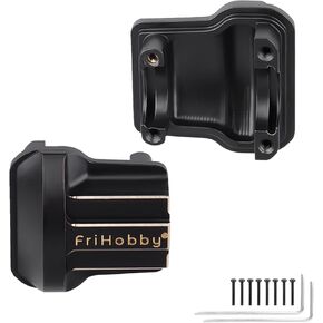 Brass Axle Cover Diff Covers Compatible with TRX4M TRX4MT 1/18 Crawler RC Cars Front Rear Axles Upgrades, Black Gold