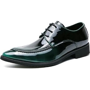 Tuxedo Shoes Patent Leather Wedding Dress Shoes for Men Lace up Formal Business Oxford Shoes
