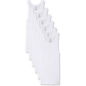 Hanes Men's FreshIQ TAGLESS ComfortSoft White Undershirt 6-Pack (White)