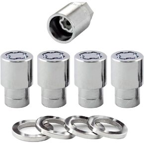 MCGARD 21122 Chrome Regular Shank Wheel Locks (7/16" - 20 Thread Size) - Set of 4, 4 Locks / 4 Washers / 1 Key