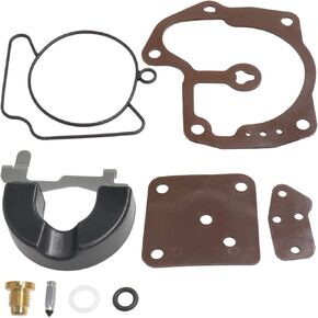 Angrebuild Carburetor Repair Kit With Float for Johnson Evinrude V4 V6 Looper 120 130 135 140 200, 225, 250 hp 1986-01 Plastic Carbs Replaces 437327 18-7248