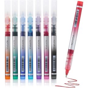 Liquid Ink Rollerball Pens, Multicolor 0.7mm Point, Assorted Colors for Journaling and Smooth Writing (8 Pcs)