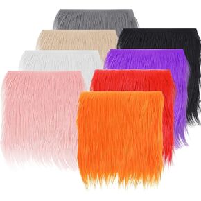 8 Pieces Faux Fox Fur Square Fabric 10 x 10 Inch Shaggy Fur Patches Fabric Cuts Chair Cover Seat Cushion Pad Supplies for DIY Craft (Multi-Colored)