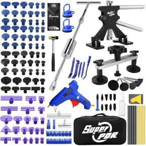 Super PDR Paintless Dent Removal Kit for Car,Body Repair Tools Dent Removal Tools, Hail Damage Repair Tools Dent Puller kit Auto Body Dent Remove Repairs 95% of Car Dents