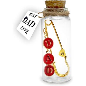 Small Decorative Bottle Gift for Dad Unique Paperclip and DAD Letter Charm Message with Samll Bottle, Ideal for Thanksgivng Father's Day Present, Home Decor Keepsake Gift for Dads Birthday