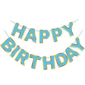 لافتة عيد ميلاد سعيد باللون الأزرق الداكن، حدود ذهبية راية عيد ميلاد سعيد راية علم إكليل للأطفال الأولاد لوازم تزيين حفلات أعياد الميلاد