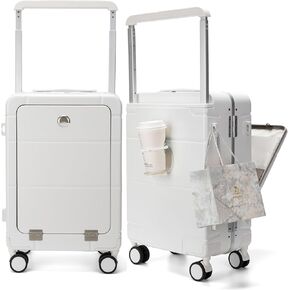 feilario 20in PC Hardside Carry On Luggage - Wide Handle Expandable Spinner Wheels Travel Rolling Suitcase with TSA Lock & Cup Holder