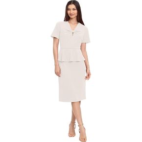 Maggy London Women's V-Neck Peplum Waist Dress