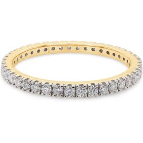 SAVEARTH DIAMONDS 1/2 cttw Lab Created Moissanite Diamond Full Eternity Stackable Wedding Band Ring In 14k Gold Over Sterling Silver Jewelry For Women (VVS1 Clarity, 0.50 Cttw)
