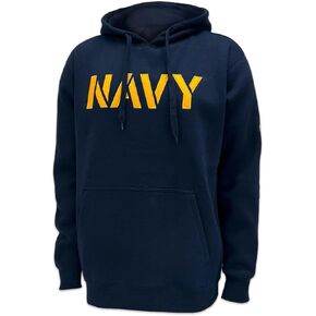Armed Forces Gear US Navy Anchor Embroidered Fleece Hooded Sweatshirt (Navy)