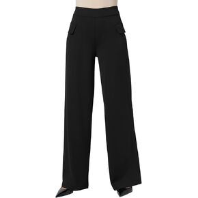 HUE Women's Wide Leg Ponte Pull on Pant