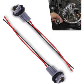 2 PCS Automotive T10 Wiring Harness Socket, 6.3" Turn Signal Brake Bulb Socket with Pigtail Wiring Harness, Standard Interface Without Loose Connectors, for Trucks SUVs Automotives (Grey)