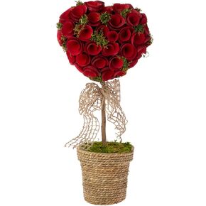 Boston International Heart Shaped Valentines Tabletop Topiary, 14-Inch, Hearts for You