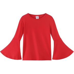 Noomelfish Girls Long Bell Sleeve Top Cute Western Shirts Blouse (5-12 Years)