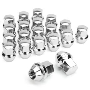 Dynofit 9/16-18 Factory Lug Nuts Fit for Do-dge Dakota Durango Ram 1500, One-Piece OEM Lugnuts Fit Chery-sler Mitsu-bishi, 9/16 Stock Wheel Nuts Replace OE#611-204 /B142317/BD125999/RB10070N/6036433AA