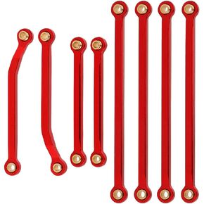 8Pcs TRX4M Aluminum Alloy Metal High Clearance Chassis Link Rods Linkage Set for TRX-4M K10 High Trail Pickup 1/18 RC Off-Road Crawler Upgrade Parts (Black)