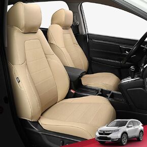 FREESOO Custom Fit CRV Seat Covers - Car Seat Covers Full Set for Honda CRV 2017-2022 EX-L/EX/LX/Sport/Touring/Hybrid - Luxury Waterproof Leather Automotive Seat Covers for SUV - Black