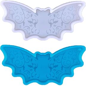White Halloween Keychain Epoxy Mould DIY Halloween Bat for Key Pendant Silicone Mold Epoxy Resin Molds for DIY Women Pendants Jewelry Craft Supplies, Jewelry Resin Casting Molds