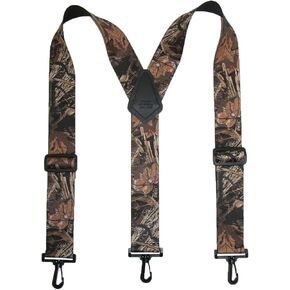 CTM® Men's Elastic Camouflage Suspenders with Black Swivel Clips