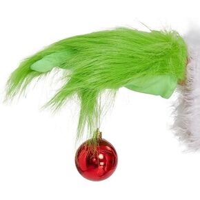 Christmas Elf Gloves Green Monster Costume Gloves, Christmas Funny Fuzzy Gloves Furry Santa Adult Men Women Decoration