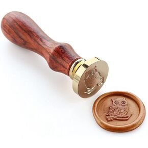 VOOSEYHOME Lovely Owl on Branch Wax Seal Stamp with Rosewood Handle, Decorating on Invitations Mail Envelope Sealers Letters Cards Poster Packings for Birthday Themed Parties Weddings Signatures