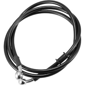 55.12" Length 10mm ID Motorcycle Hydraulic Brake Line Oil Hose Pipe Stainless Steel Braided Cable for ATV Motocross Sport Bikes Black Replacement