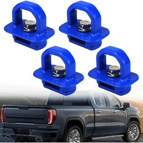 4PCS Tie Down Anchors Truck Bed Side Wall Anchor Fit for 2007-2022 Chevy Silverado/GMC Sierra Pickup and Chevy Colorado/GMC Canyon 2015-2022 Truck Bed Cargo Hooks (Pack of 4,All Blue)
