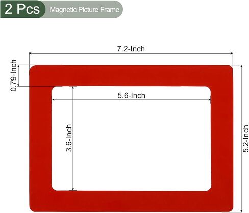 YOKIVE 4 قطع إطار صورة مغناطيسي، مغناطيس PVC يحمل الصورة | رائعة للاستخدام في الثلاجة وغسالة الأطباق (أحمر، 5 × 7 بوصة) in Saudi Arabia